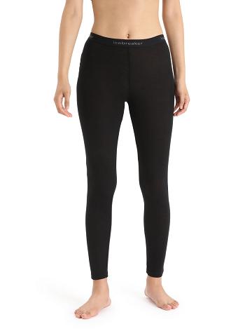 Women's Icebreaker Merino 175 Everyday Thermal Leggings Base Layers Black | CA 1047OKIR